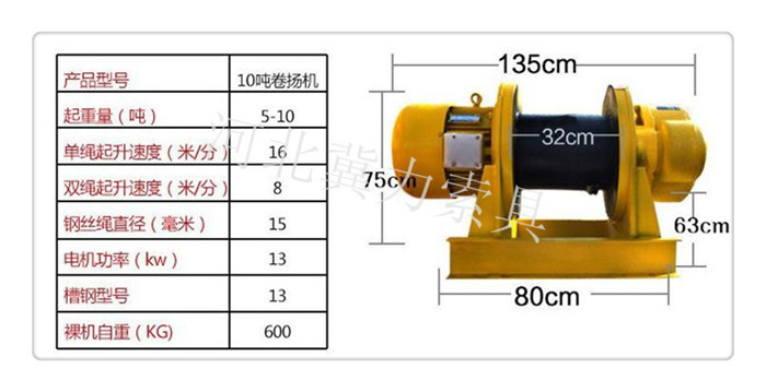 10噸卷?yè)P(yáng)機(jī)型號(hào)