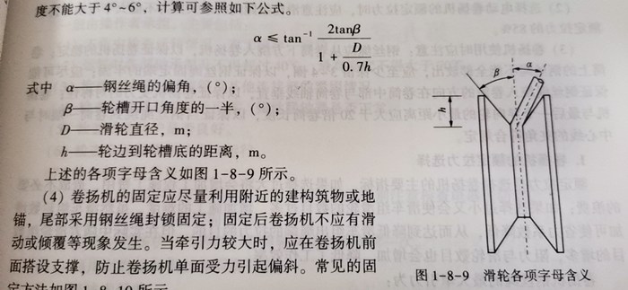 鋼絲繩的偏轉(zhuǎn)角度