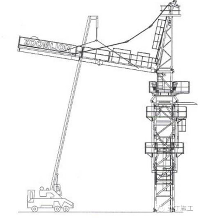 塔吊安裝過程中